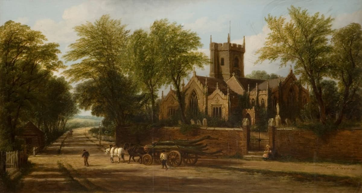 Oil painting of St Mary’s Church, Handsworth.