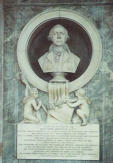 Wall monument with a bust of Matthew Boulton.