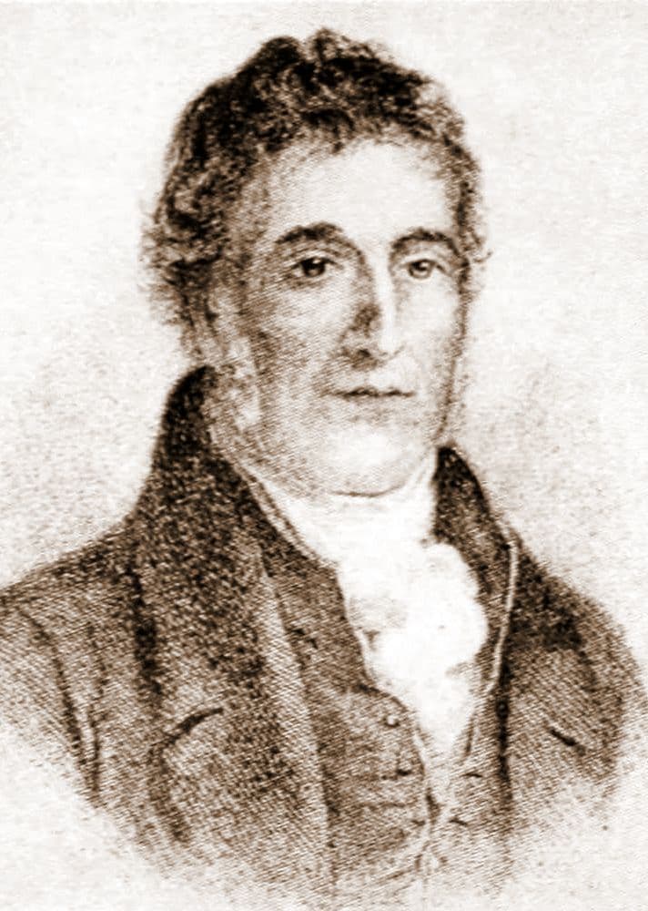 Engraved head-and-shoulders portrait of William Murdoch.