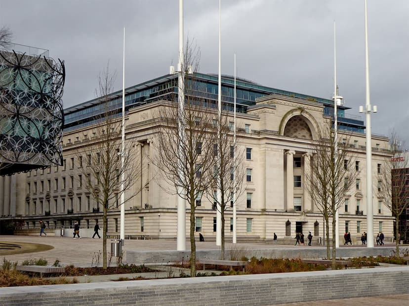 Baskerville House, a large civic building on Centenary Square.