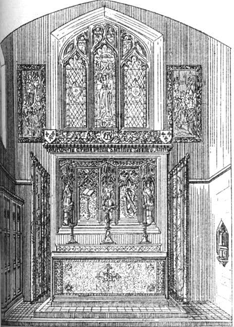 Pugin’s drawing of a Gothic altar inside Bishop’s House.