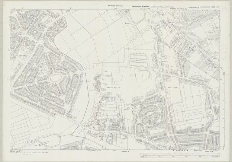 Detailed 1937 map of the Perry Common estate with the circular 'Ring' at Witton Lodge Road, Witton Lakes and new council streets