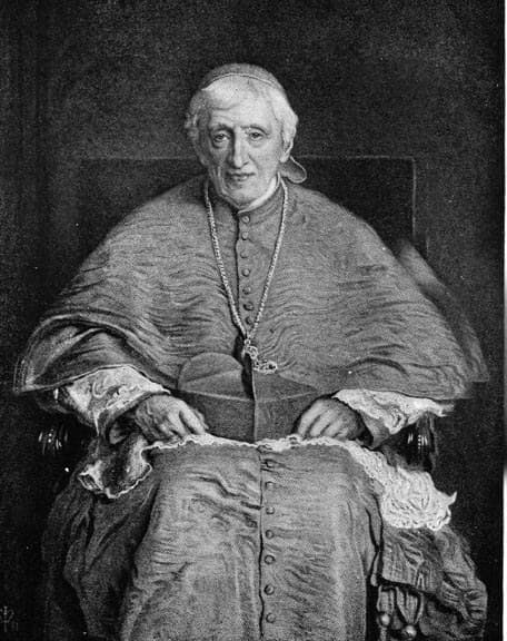 Portrait of Cardinal John Henry Newman, seated, in his cardinal’s robes