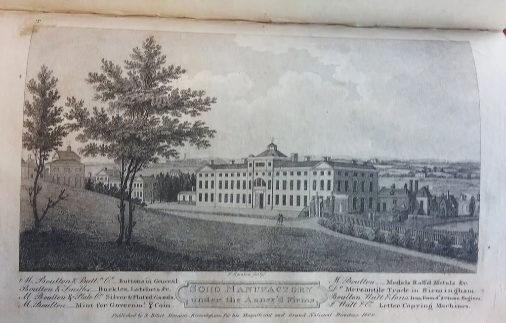 Engraved view of the Soho Manufactory.
