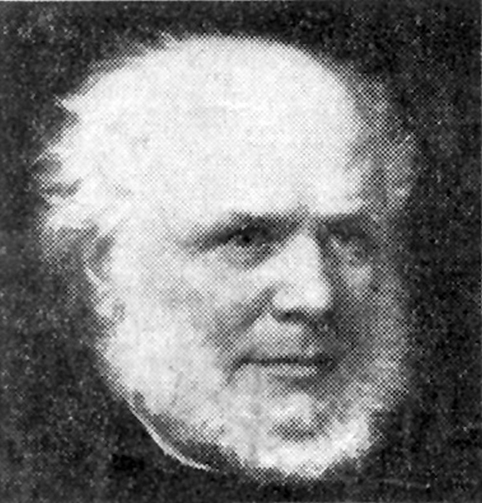 Portrait photograph of Joseph Gillott in old age, with white hair and whiskers.