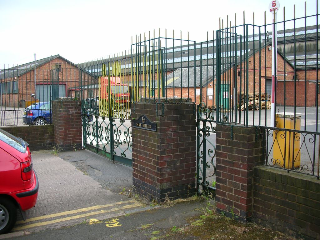 Industrial buildings of the Webster & Horsfall wire works at Hay Mills.