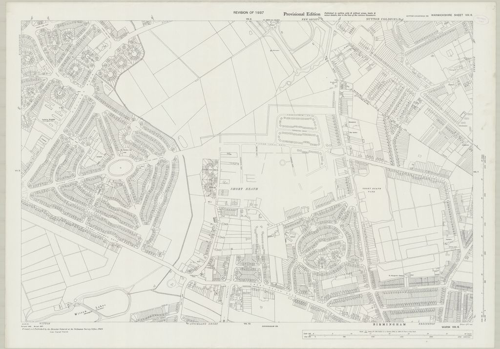 Detailed 1937 map of the Perry Common estate with the circular 'Ring' at Witton Lodge Road, Witton Lakes and new council streets